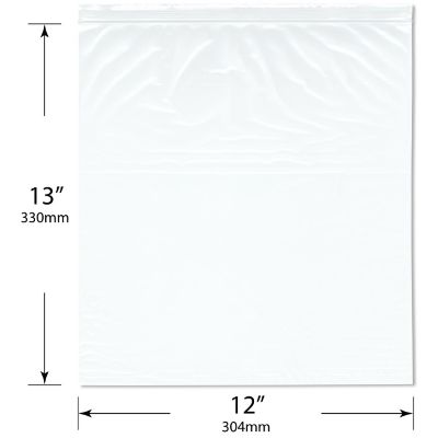 Plymor 12" x 13" (Pack of 200), 2 Mil Zipper Reclosable Plastic Bags Image 1