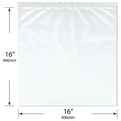 Plymor 16" x 16" (Pack of 50), 4 Mil Heavy Duty Zipper Reclosable Plastic Bags Image 1