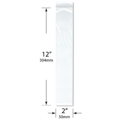 Plymor 2" x 12" (Pack of 500), 4 Mil Heavy Duty Zipper Reclosable Plastic Bags Image 1