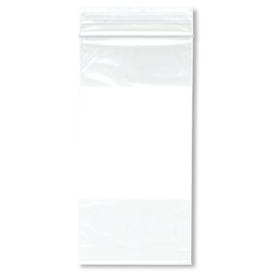 Plymor 3" x 6" (Pack of 200), 2 Mil White-Block Zipper Reclosable Plastic Bags Image 1