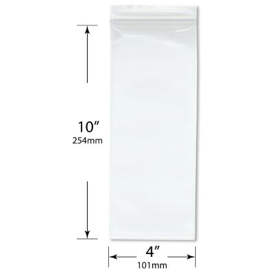 Plymor 4" x 10" (Pack of 200), 6 Mil Industrial Duty Zipper Reclosable Plastic Bags Image 1