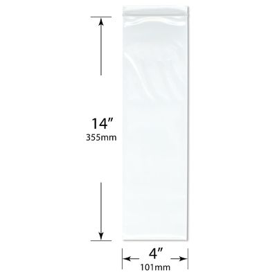 Plymor 4" x 14" (Pack of 200), 4 Mil Heavy Duty Zipper Reclosable Plastic Bags Image 1