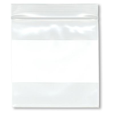 Plymor 4" x 4" (Pack of 500), 4 Mil Heavy Duty White-Block Zipper Reclosable Plastic Bags Image 1