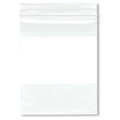 Plymor 4" x 5" (Pack of 200), 2 Mil White-Block Zipper Reclosable Plastic Bags Image 1