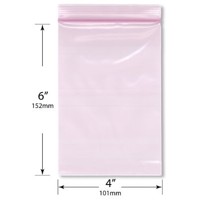 Plymor 4" x 6" (Pack of 200), 4 Mil Heavy Duty Anti-Static Zipper Reclosable Plastic Bags Image 1