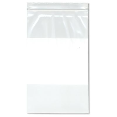 Plymor 6" x 10" (Pack of 100), 4 Mil Heavy Duty White-Block Zipper Reclosable Plastic Bags Image 1