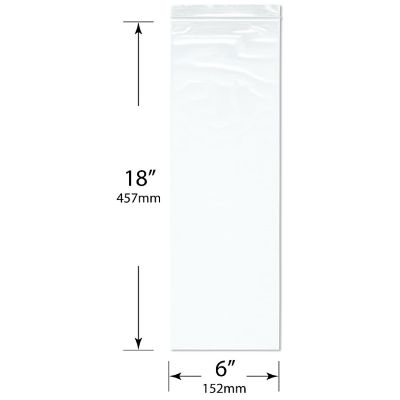 Plymor 6" x 18" (Pack of 100), 2 Mil Zipper Reclosable Plastic Bags Image 1