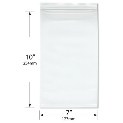 Plymor 7" x 10" (Pack of 100), 6 Mil Industrial Duty Zipper Reclosable Plastic Bags Image 1