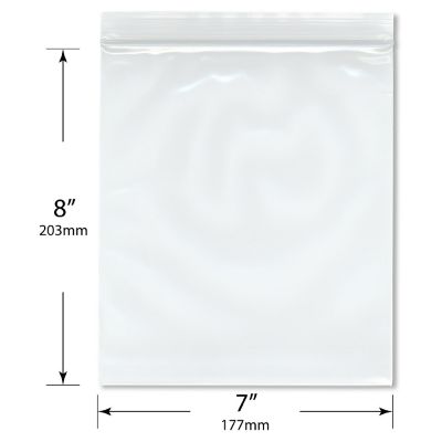 Plymor 7" x 8" (Pack of 100), 6 Mil Industrial Duty Zipper Reclosable Plastic Bags Image 1