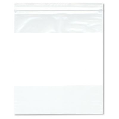 Plymor 7" x 8" (Pack of 200), 2 Mil White-Block Zipper Reclosable Plastic Bags Image 1