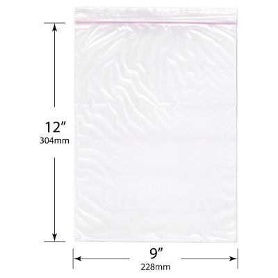 Plymor 9" x 12" (Pack of 100), 2 Mil Anti-Static Zipper Reclosable Plastic Bags Image 1