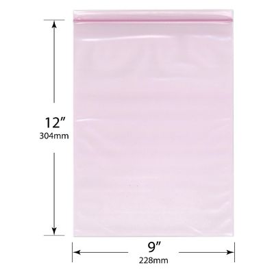 Plymor 9" x 12" (Pack of 100), 4 Mil Heavy Duty Anti-Static Zipper Reclosable Plastic Bags Image 1