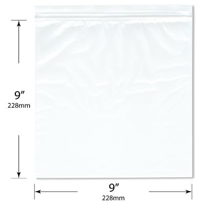 Plymor 9" x 9" (Pack of 200), 2 Mil Zipper Reclosable Plastic Bags Image 1