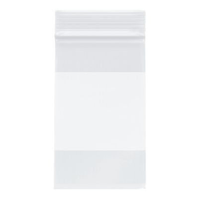 Plymor Heavy Duty Plastic Reclosable Zipper Bags With White Block, 4 Mil, 3" x 5" (Case of 1000) Image 1
