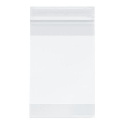 Plymor Heavy Duty Plastic Reclosable Zipper Bags With White Block, 4 Mil, 4" x 6" (Pack of 100) Image 1