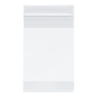 Plymor Heavy Duty Plastic Reclosable Zipper Bags With White Block, 4 Mil, 4" x 6" (Pack of 500) Image 1