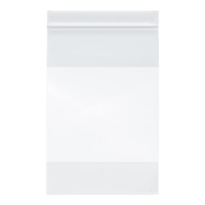 Plymor Heavy Duty Plastic Reclosable Zipper Bags With White Block, 4 Mil, 6" x 9" (Pack of 100) Image 1
