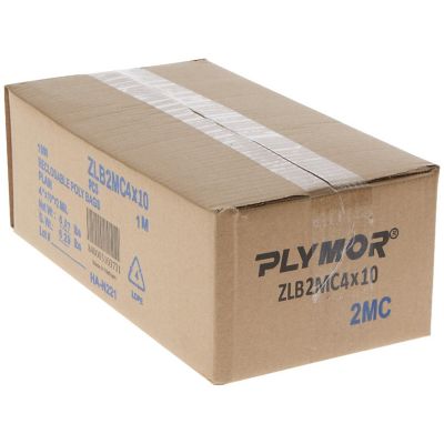 Plymor Zipper Reclosable Plastic Bags, 2 Mil, 4" x 10" (Case of 1000) Image 1