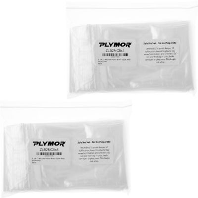 Plymor Zipper Reclosable Plastic Bags, 2 Mil, 5" x 8" (Pack of 200) Image 2