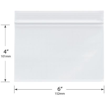 Plymor Zipper Reclosable Plastic Bags, 2 Mil, 6" x 4" (Pack of 200) Image 1