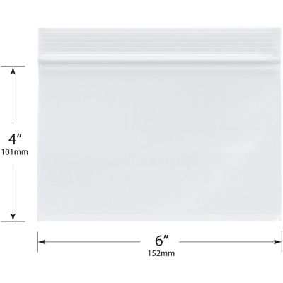 Plymor Zipper Reclosable Plastic Bags, 2 Mil, 6" x 4" (Pack of 500) Image 1