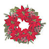 Poinsettia And Pine Wreath 24.5"D Polyester Image 1