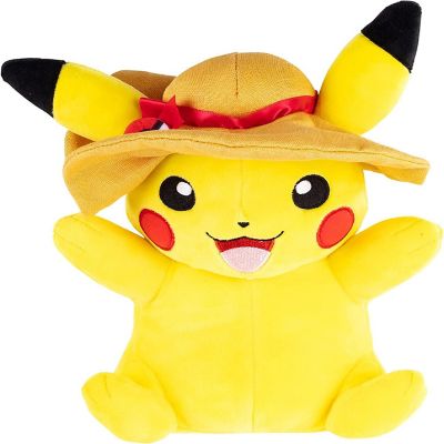 Pok&#233;mon 8" Pikachu with Sun Hat Plush Stuffed Animal Toy - Officially Licensed - Easter Gift for Kids Image 1