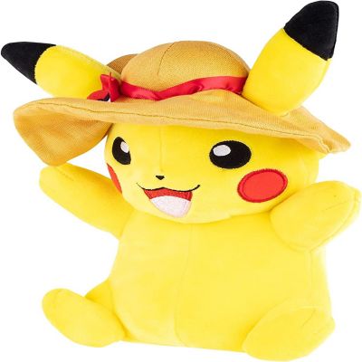 Pok&#233;mon 8" Pikachu with Sun Hat Plush Stuffed Animal Toy - Officially Licensed - Easter Gift for Kids Image 3