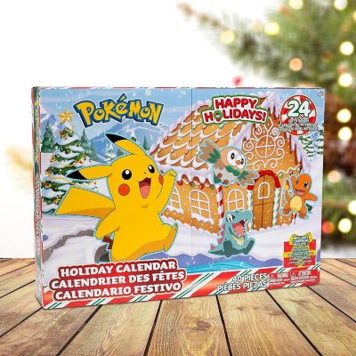 Pokemon 2023 Holiday Advent Calendar for Kids, 24 Piece Gift Playset - Set Includes Pikachu, Eevee, Jigglypuff and More Image 1