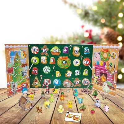 Pokemon 2023 Holiday Advent Calendar for Kids, 24 Piece Gift Playset - Set Includes Pikachu, Eevee, Jigglypuff and More Image 2