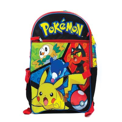 Pokemon Characters 5 Piece 16 Inch Backpack  2x Cases  Bottle  Zip Pull Image 2