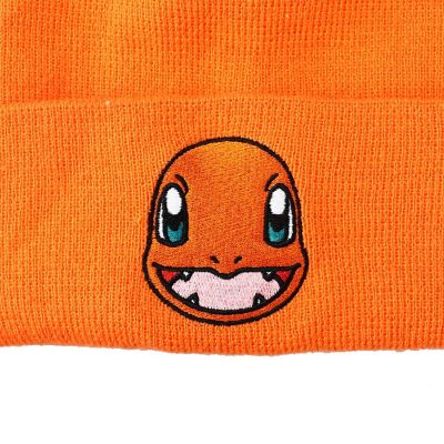 Pokemon Charmander Face Orange Cuff Beanie Image 1