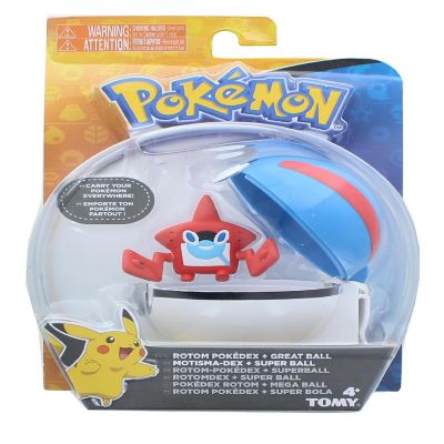 Pokemon Clip and Carry Poke Ball  2 Inch Rotom and Great Ball Image 1