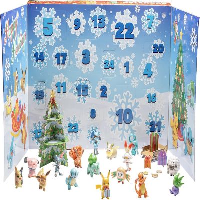 Pokemon Holiday Advent Calendar for Kids, 24 Gift Pieces - Includes 16 Toy Character Figures & 8 Christmas Accessories - Ages 4+ Image 1