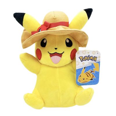 Pokemon Pikachu with Sun Hat 8-Inch Plush Image 1
