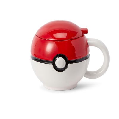 Pokemon Pokeball Ceramic Coffee Mug with Lid Image 1
