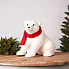 Polar Bear With Scarf  (Set Of 2) 8.5"L X 10"H Foam/Polyester Image 1