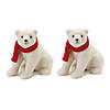 Polar Bear With Scarf  (Set Of 2) 8.5"L X 10"H Foam/Polyester Image 2
