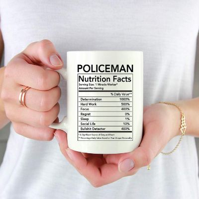 Policeman Nutritional Facts Coffee Mug Image 1