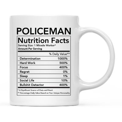 Policeman Nutritional Facts Coffee Mug Image 2