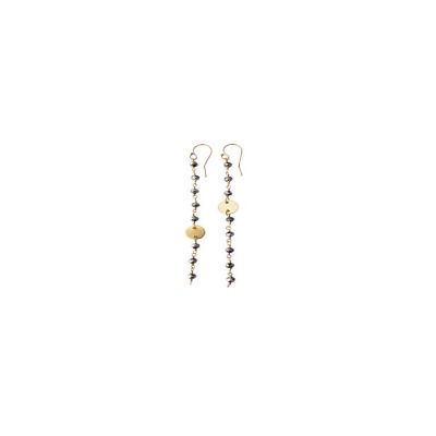 Polished Pyrite CoLong Earring Image 1