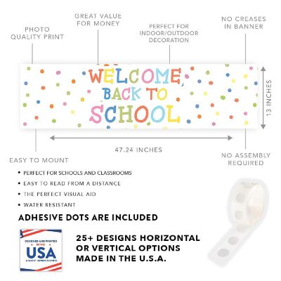 Polka Dot Welcome Back - 13 x 48 Inch Image 1