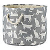 Polyester Pet Bin Cats Meow Gray Round Small 9X12X12 Image 1