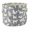 Polyester Pet Bin Cats Meow Gray Round Small 9X12X12 Image 2