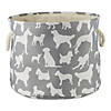 Polyester Pet Bin Dog Show Gray Round Large 15X18X18 Image 1