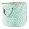Polyester Pet Bin Lattice Paw Aqua Round Medium Image 1