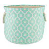 Polyester Pet Bin Lattice Paw Aqua Round Medium Image 1