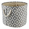 Polyester Pet Bin Lattice Paw Gray Round Small Image 1