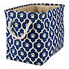 Polyester Pet Bin Lattice Paw Nautical Blue Rectangle Medium Image 1