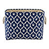 Polyester Pet Bin Lattice Paw Nautical Blue Rectangle Medium Image 3